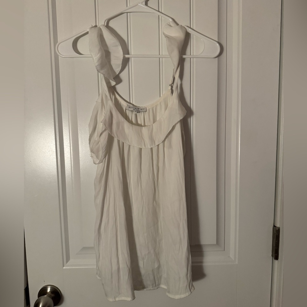 Current Air White Ruffle Tank Top